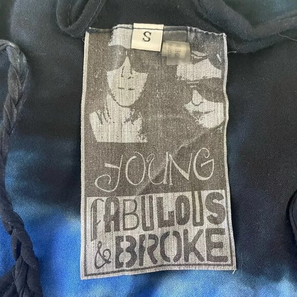 💜 $3/30 Young Fabulous Broke Draped Blue Ombre Swim Pool Beach Cover Up Dress - Picture 8 of 8